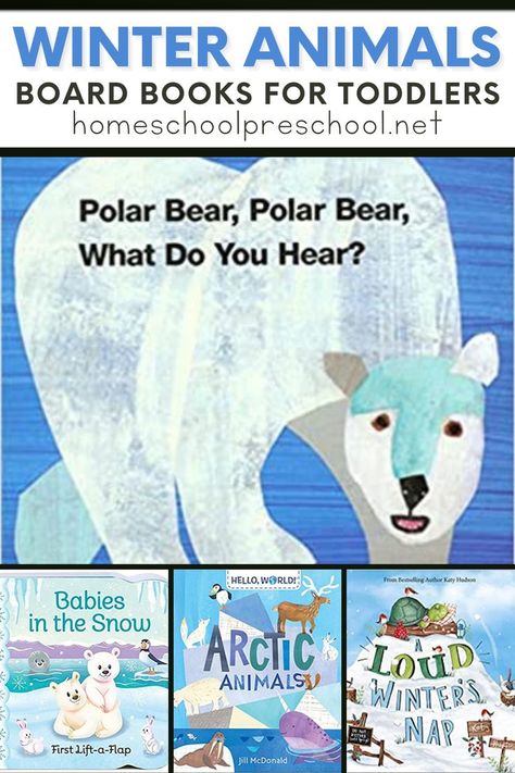 Snuggle up with your little ones and a few great winter animals books for toddlers. They’re perfect for this time of year. #winteranimalsbooks #booksfortoddlers #homeschoolprek Arctic Animals Preschool, Polar Bear Theme, Polar Animals, Winter Books, Winter Preschool, Animal Book, Bear Pictures, Animal Activities, Preschool Books