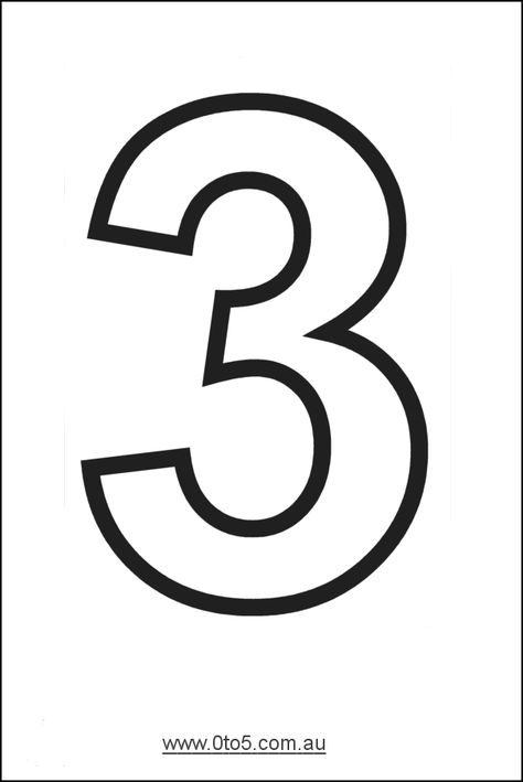 images the number 3 | Number - three printable template Number 3 Printable, Large Printable Numbers, Letter L Crafts, Number Template Printable, Preschool Poems, Kindergarten Math Worksheets Free, Free Printable Numbers, Number Templates, 3 Number