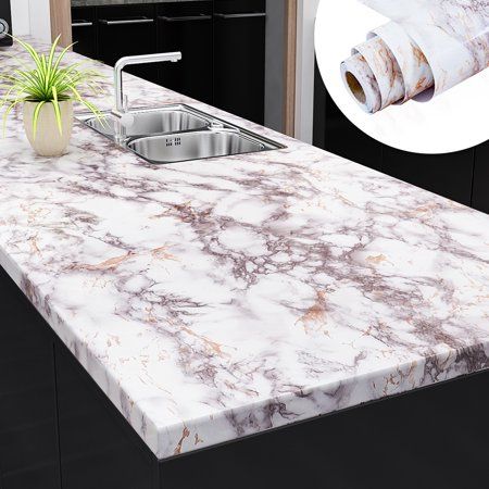 Peel And Stick Countertop, Marble Contact Paper, Countertop Cabinet, Bathroom Wall Stickers, Marble Vinyl, Marble Shelf, Wallpaper Bathroom, Cheap Wall Stickers, Grey Countertops