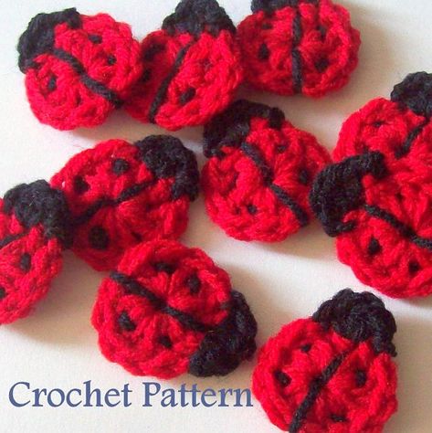 Crochet Ladybug PATTERN Instant Download PDF Ladybug by HCKCrafts Ladybug Crochet Pattern, Ladybug Applique, Ladybug Crochet, Crochet Ladybug, Crochet Puff Flower, Crochet Appliques, Confection Au Crochet, Crochet Butterfly, Crochet Simple