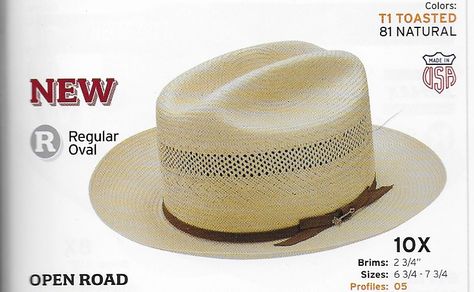 Open Road Hat, Stetson Open Road, Man Gear, Open Road, Cool Hats, Spring 2017, Panama Hat, Fedora, Cowboy Hats