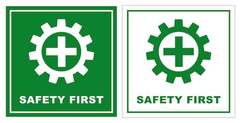 Safety first signage logo design printab... | Premium Vector #Freepik #vector #safety-first #danger-icon #hazard #safety Safety Logo Design, Logo K3, Safety First Logo, Safety Workplace, Safety Logo, Logo Exploration, Safety Signage, Typography Logo Inspiration, Kaos Oblong