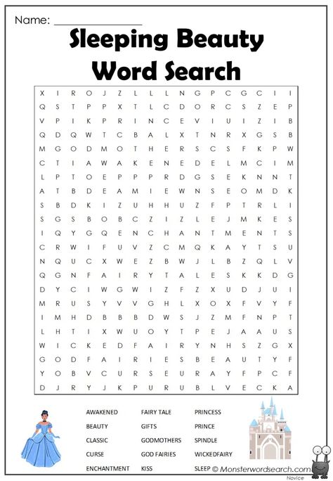 sleeping beauty word search - Monster Word Search Disney Word Search, Science Word Search, Disney Word, Science Words, Word Search Printables, Beauty Words, Disney Sleeping Beauty, Christmas Events, Online Safety