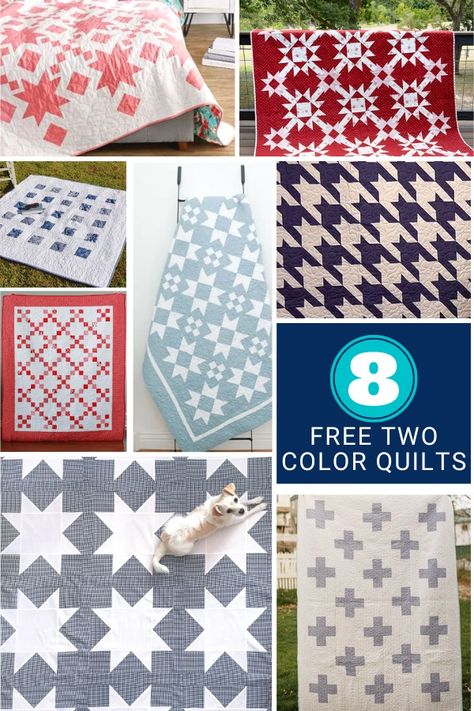 8 Free Two Color Quilt Patterns - Sewing With Scraps Two Color Quilt Patterns, Sewing With Scraps, Two Color Quilts, Patterns Sewing, Patchwork Quilt Patterns, Color Pairing, Patchwork Quilt, Quilt Patterns Free, Yahoo Mail