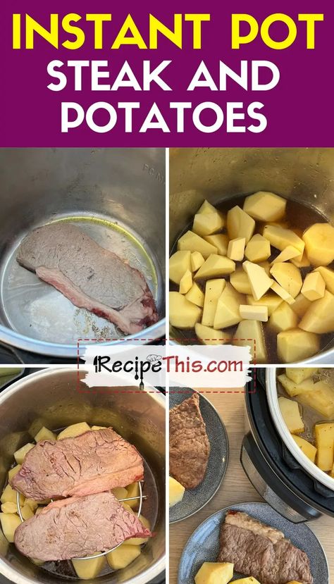 Instant Pot Steak And Potatoes Cube Steak Pressure Cooker Recipes, Instant Pot Steak And Potatoes, Instant Pot Steak, Pressure Cooker Steak, Best Instapot Recipes, Steak And Chips, Steak And Potatoes, Frozen Steak, Steak Potatoes