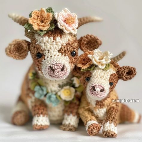 Crochet Highland Cow, I Love Cows, Crocheted Cow, Crochet Critters, Crocheted Cow Pattern, Cow Crochet, Crochet Cow, Blanket Patterns, Crochet Dog