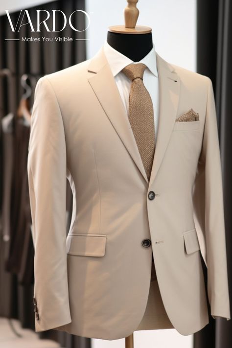 Beige Tuxedo Men, Beige Wedding Suit Groom Attire, Beige Mens Suit Wedding, Creme Tuxedo, Tan Suits For Men, Beige Tuxedo Wedding, Tan Tuxedo Wedding, Beige Groomsmen Suits, Beige Suit Men