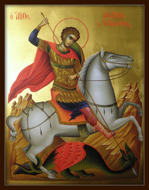 Άγιος Γεώργιος / St. George Saint George And The Dragon, Paint Icon, Orthodox Christian Icons, Byzantine Art, Art Hobbies, Byzantine Icons, Biblical Art, Religious Icons, Saint George