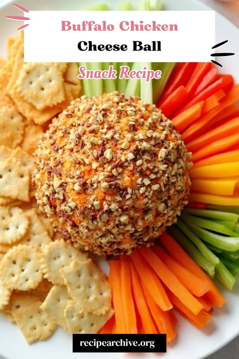 Buffalo Chicken Cheese Ball Buffalo Cheese Ball, Buffalo Chicken Cheese Ball, Buffalo Chicken Balls, Blue Cheese Ball, Chicken Cheese Ball, Cheese Ball Recipes Easy, Chicken Balls, Ball Recipes, Buffalo Chicken Wings