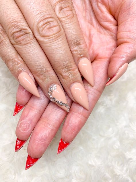 Bottom Nails, Red Bottom Nails, Nude Tops, Red Bottom, Red Bottoms, Manicure, Nails, Red