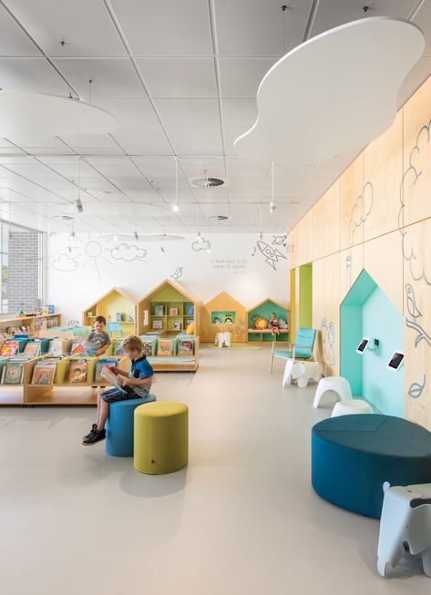 Reading Photography, Kindergarten Interior, Daycare Design, Children Reading, Kids Cafe, Kindergarten Design, Childrens Library, School Interior, Kids Library