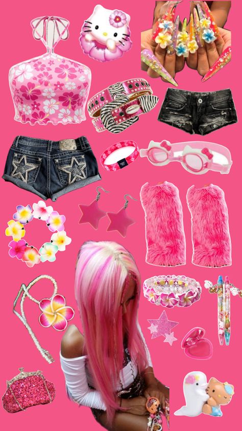 pink hawaiian mamba gyaru outfit #altfashion Mamba Gyaru, Gyaru Outfit, Gyaru Aesthetic, Mushroom Jewelry, Gyaru Fashion, Summer Theme, Alt Fashion, Hibiscus, Style Me