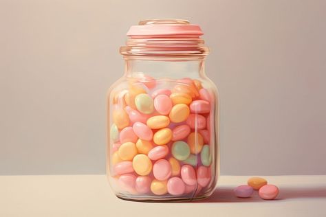 Candy Jar Aesthetic, Jar Aesthetic, Dreamcatcher Wallpaper, Aesthetic Medicine, Pink Painting, Background Aesthetic, Candy Jar, Candy Jars, Pink Candy