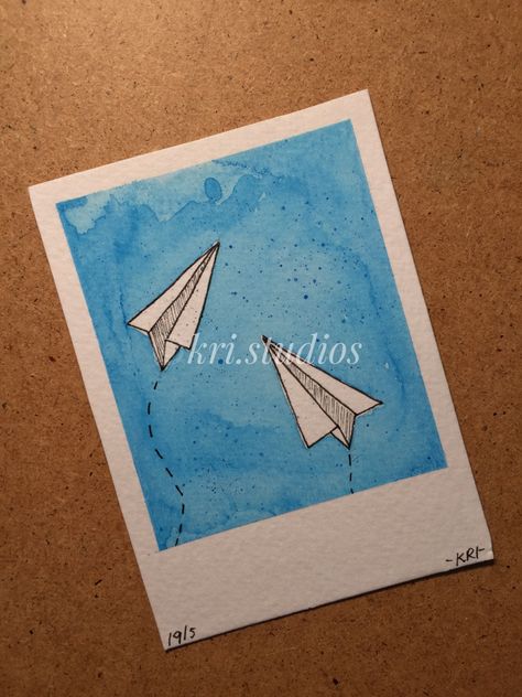 Small Watercolour Ideas, Watercolor Polaroid Paintings Aesthetic, Small Painting Ideas Watercolor, Mini Canvas Art For Beginners, Cute Mini Watercolor Paintings, Polaroid Art Drawing, Mini Polaroid Painting Aesthetic, Simple Polaroid Painting, Polaroid Drawing Ideas Aesthetic