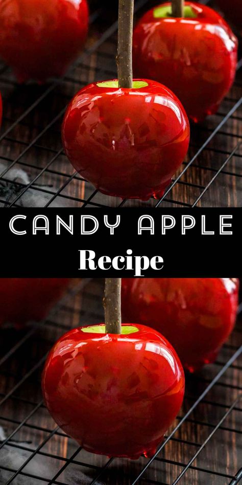 Easy candy apple recipe is made with apples and just a few simple ingredients. Candy apples are easy to make and are great for Halloween. How To Make Candied Apples Easy, Candied Apples Recipe Easy, Carnival Candy Apples, How To Make Candy Apples, Easy Candy Apples, Candy Apples Ideas, Make Candy Apples, Taffy Grapes, Halloween Candy Apples