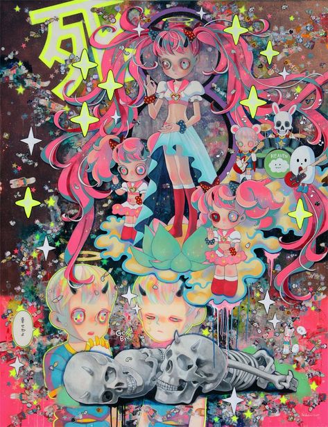 Hikari Shimoda, Aesthetic Anime Wallpaper, Ethereal Art, Artist Style, Japanese Artists, Funky Art, On The Edge, Pretty Art, Artist Art