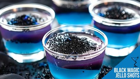 Black Magic Jello Shots, Jello Shots Recipe, Greek Monsters, Sanding Sugar, Halloween Party Treats, Jello Shot Recipes, Monster Halloween, Jello Shots, Party Treats