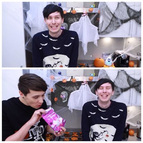 Dan and Phil baking! When Phil already ate the marshmallows... Halloween Baking, Dan And Phil, Marshmallows, Youtubers, Mens Graphic, Baking, Mens Graphic Tshirt, Mens Tshirts, Mens Tops