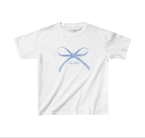 baby blue bow tee Ribbon Graphic, Coquette Ribbon, Grafic Tees, Chic Baby, Y2k Baby Tee, Bow Ribbon, Chard, Blue Bow, Tres Chic