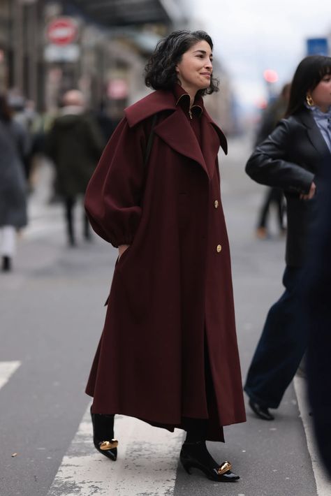 8 Of The Best Winter Coat Trends To Invest In For 2024 | British Vogue Burgundy Coat Outfit, Winter Coat Trends, Burgundy Coat, Coat Guide, Best Winter Coats, Leopard Print Coat, Coat Trends, Wool Coats, Coat Outfit