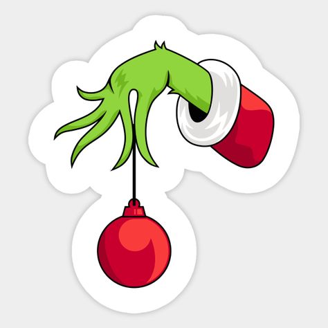 Stealing ornaments of the tree.. -- Choose from our vast selection of stickers to match with your favorite design to make the perfect customized sticker/decal. Perfect to put on water bottles, laptops, hard hats, and car windows. Everything from favorite TV show stickers to funny stickers. For men, women, boys, and girls. Christmas Sticker Ideas, Grinch Stickers, Grinch Printable, Santa Costumes, Xmas Clothes, Grinch Tree, Grinch Trees, Le Grinch, Grinch Hands