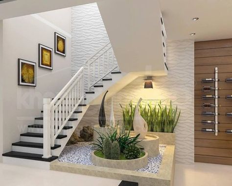 45 Clever Under Stair Design Ideas To Maximize Interior Space - Engineering Discoveries Side Wall Design, Stair Wall Design, تحت الدرج, Stairs In Living Room, Staircase Storage, Modern House Interior, Stair Wall, Modern Living Room Interior, Modern Home Interior Design