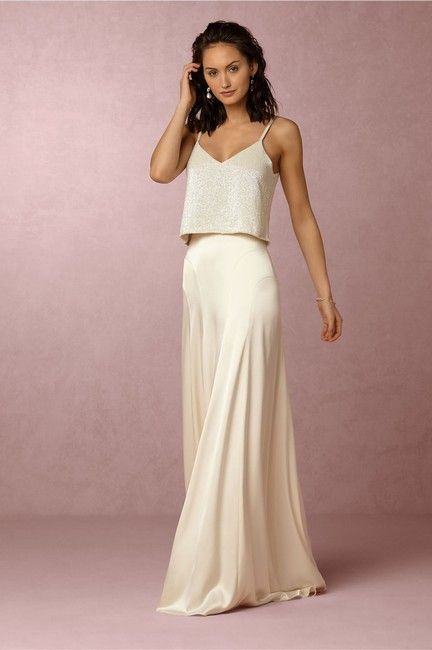 Catherine Deane for BHLDN Ivory Satin Danielle Skirt Feminine Wedding Dress Size 6 (S) - Tradesy Bridal Separates Tops, Wedding Dress Separates, Feminine Wedding, Two Piece Wedding Dress, Bridal Skirts, 2 Piece Dress, Bridal Separates, Wedding Dresses Photos, Wedding Dress Sizes