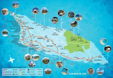 Map Of Aruba, Aruba Cruise Port, Aruba Cruise, Aruba Map, Bus Information, Oranjestad Aruba, Aruba Island, Aruba Beach, Port Area