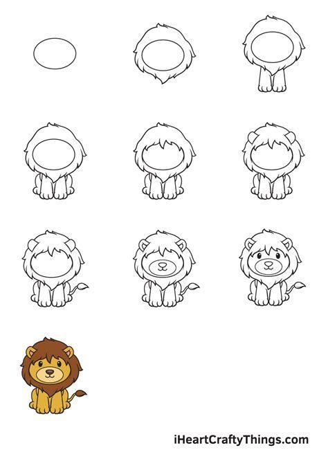 How To Draw A Cute Lion Step By Step at Maryvivanco Drawings step by step for kids #drawingsstepbystepforkids Drawing ideas #drawingideas Drawing ideas for kids #drawingideasforkids 3.44 Lion Cartoon Drawing, Lion Tutorial, Draw Lion, Lion Drawing Simple, Lion Drawings, Mark Crilley, Lion Sitting, Draw A Lion, Lions Face