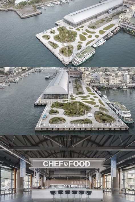 Gushan Fish Market Fish Market Architecture, Fishing Architecture, Green Building Materials, Offshore Fishing, Sandblasted Glass, Roof Installation, Fish Market, Water Bubbles, Building Structure