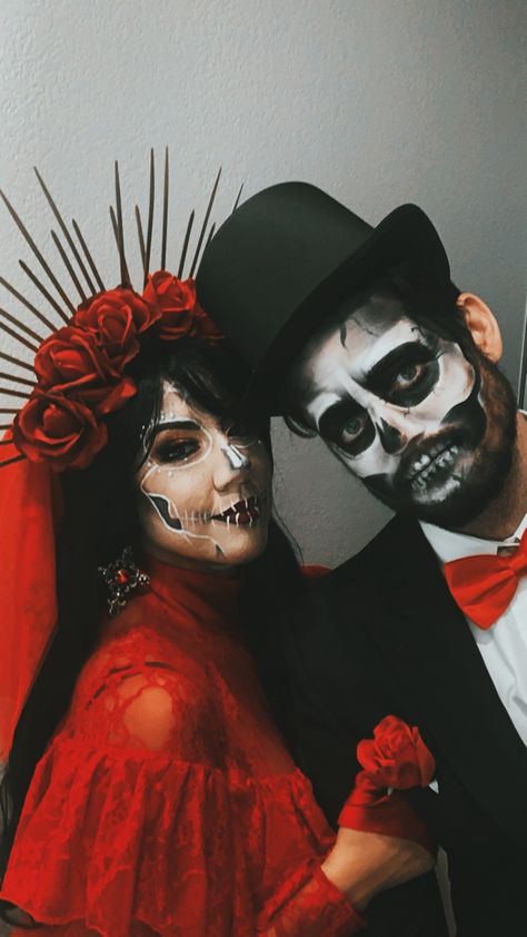 Halloween Day of the Dead Bride&Groom Dead Bride, Halloween Day, Day Of The Dead, The Dead, Bride And Groom, Bride Groom, Halloween Face, Face Makeup, Halloween Face Makeup