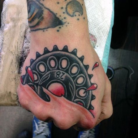 Bike Gear Tattoo, Sprocket Tattoo, Cycling Tattoo, Gear Tattoo, Bicycle Tattoo, Tattoo Designs For Men, Great Inventions, Mens Gear, Cool Gear