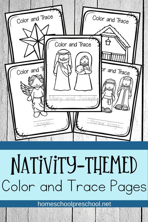 These nativity coloring pages will keep your preschoolers entertained this holiday season. These no-prep activities are perfect for busy preschool moms and teachers. Quiet Bags, Sunday School Coloring Sheets, Printable Nativity, Nativity Activity, Homeschool Christmas, Coloring Pages For Preschoolers, Kids Worship, Nativity Coloring Pages, Preschool Christmas Activities