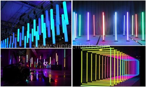 Led Tube Lights, Led Rainbow, Interactive Art Installation, Metal Grid, Facade Lighting, Led Tube Light, Interactive Art, Music Decor, Led Tubes