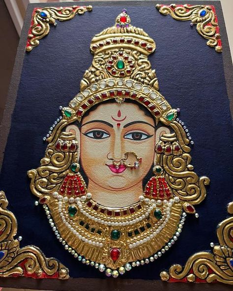 Parvati Rangoli, Paintings On Fabric, Thanjavur Painting, Cartoon Paintings, Mysore Painting, Indian Traditional Paintings, Sunset Canvas Painting, Mural Art Design, Saree Painting Designs