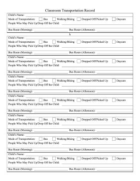 Teachers can keep track of students' transportation forms to and from school with this printable record. Free to download and print School Transportation Form, Transport Chart For Kindergarten, Modes Of Transportation Activities, Modes Of Transport Worksheet, Transportation Form, Means Of Transport Chart, School Forms, Early Finishers, Keep Track