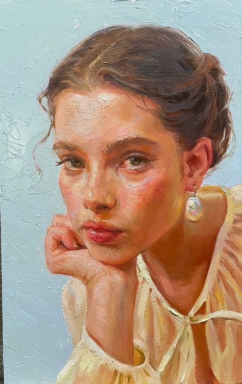 Face Oil Painting, Portraiture Artist, Acrylic Portrait Painting, Oil Painting Woman, Portraits Art, Digital Painting Portrait, Art Photography Portrait, Portraiture Painting, Pastel Portraits