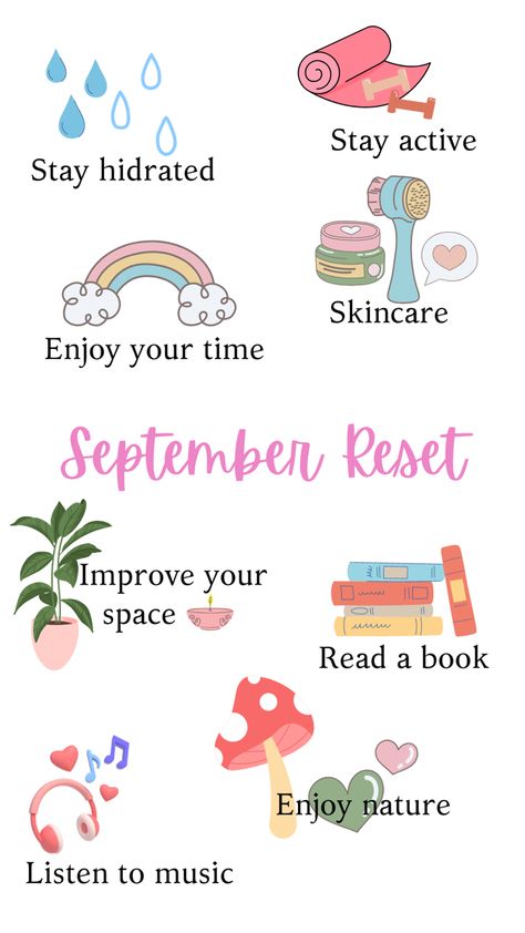 #reset #september #aesthetic #selfcare October Reset List, October Reset, Selfcare List, September Reset, Fall Reset, Reset Ideas, September Aesthetic, September Quotes, Aesthetic Selfcare