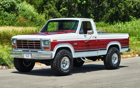 This 1986 Ford F150 4X4 sports the Custom trim and features a desirable short-bed design with just over 41K miles. #Ford 1982 Ford F150, 1980 Ford Truck, 1986 F150, 1986 Ford F150, County Aesthetic, Ford Obs, Bronco Truck, Man Trucks, Single Cab Trucks