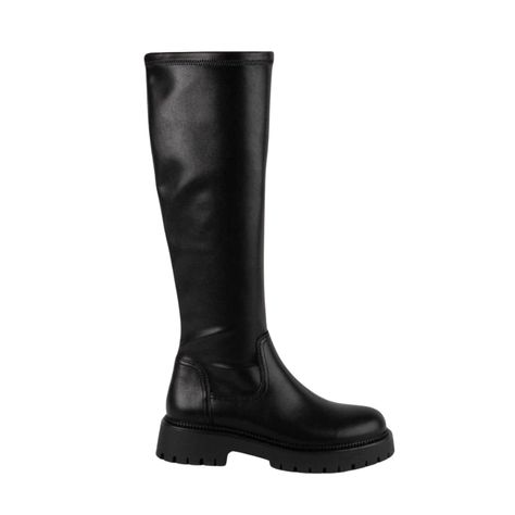 Stay stylish and comfortable this fall with our Beauty Knee High Boot. Its tending combat style adds a touch of edge to any outfit, while the stretchy calf ensures a perfect fit. Complete with a comfortable, modest heel, these boots are the perfect pairing for fall dresses and skirts. Order now for a fashionable and functional addition to your wardrobe. Fall Footwear, Combat Style, Black Knee High Boots, Black Knees, Fall Shoes, 2024 Vision, Silver Jeans, Pretty Shoes, Winter Fashion Outfits