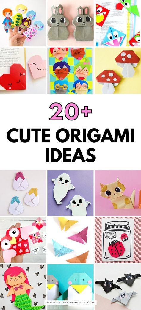 20+ Cute Origami Ideas To Make — Gathering Beauty Cute Origami Ideas, Origami Ladybug, Origami Apple, Origami Fish Easy, Valentines Origami, Origami Penguin, Origami Butterfly Easy, Origami Butterflies, Origami Turtle