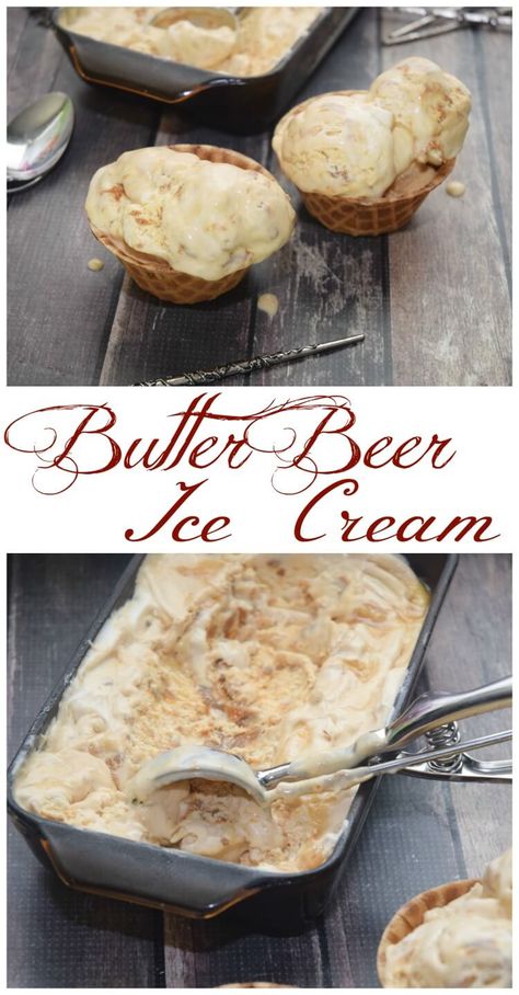 Butter Beer Ice Cream, Beer Ice Cream, Beer Ideas, Harry Potter Butter Beer, Butterbeer Recipe, Butter Beer, Harry Potter Food, Köstliche Desserts, Homemade Ice