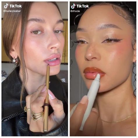 TikTok is obsessed with the ‘brownie glazed lips’ look that’s easy to recreate Brownie Lips, Glazed Lips, Black Color Hairstyles, Color Hairstyles, Lip Glaze, Hailey Bieber, Black Color, Glaze, Lips