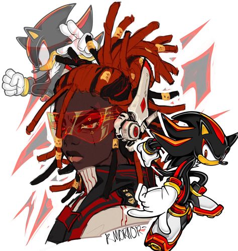 Human Shadow, Sonic Fan Art, Black Anime, Black Anime Characters, Sonic And Shadow, Black Love Art, Black Art Pictures, Sonic Art, Shadow The Hedgehog