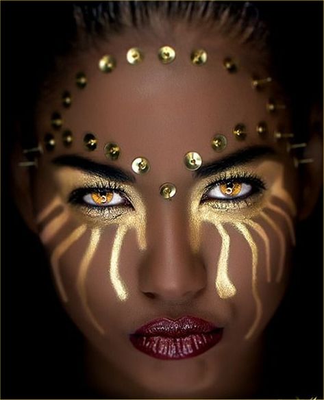 Fantasy Art, Paint, Makeup, Silver, Gold, White, Beauty, Black, Art