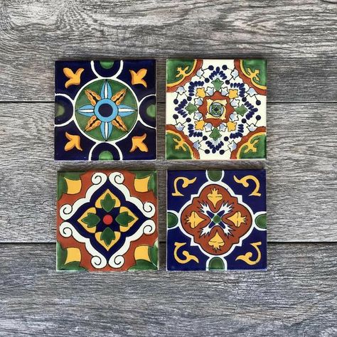 Rajasthan Art, Paper Projects Diy, Ceramic Tile Art, Mexican Tiles, Hand Painted Table, Watercolor House Portrait, Painting Ceramic Tiles, Paint Inspo, Linen Kitchen