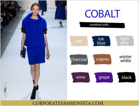 Cobalt Blue Outfit, Colour Combinations Fashion, Color Combos Outfit, Mixing Colors, Winter Typ, Color Combinations For Clothes, Reference Chart, Fall Winter Wardrobe, Color Pairing