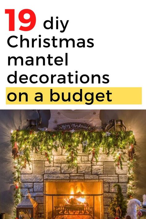 Make your living room feel festive this Holiday with these quick and simple Christmas mantel decor ideas on a budget. Cozy Christmas fireplace decor ideas for your living room. #diy #christmas #mantel #fireplace #decorations #rustic Christmas Decor Ideas For Fireplace Mantle, How To Decorate A Fireplace Without A Mantle For Christmas, Country Christmas Fireplace Decor, Christmas Fireplace Mantels With Tv, Fireplace Mantle Decor For Christmas, Decorating A Fireplace For Christmas, Easy Christmas Mantle Decor, Decorated Mantels For Christmas, Mantle Decorating Ideas For Christmas