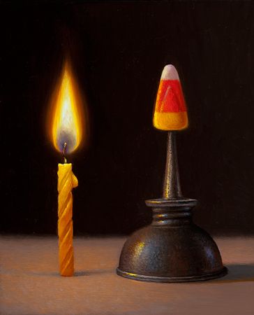 Lit Oil on Copper, 5.5" x 4.5" Scott Fraser Museums In San Francisco, Scott Fraser, Broken Pencil, Hyper Realism, Kansas City Art Institute, Kansas City Art, Ordinary Objects, Denver Art Museum, Denver Art