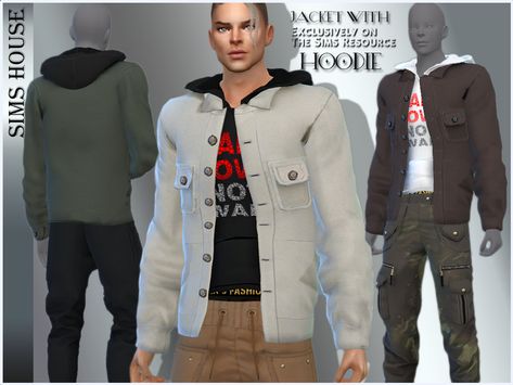 Sims 4 Male Tracksuit, Sims 4 Male Hoodie Maxis Match, Sims 4 Cc Zip Up Hoodie Male, Sims 4 Sweatshirt Male, Sims Resource Male Clothing, Male Hoodie, Hoodie Jacket Men, Amanda Dress, Sims4 Clothes